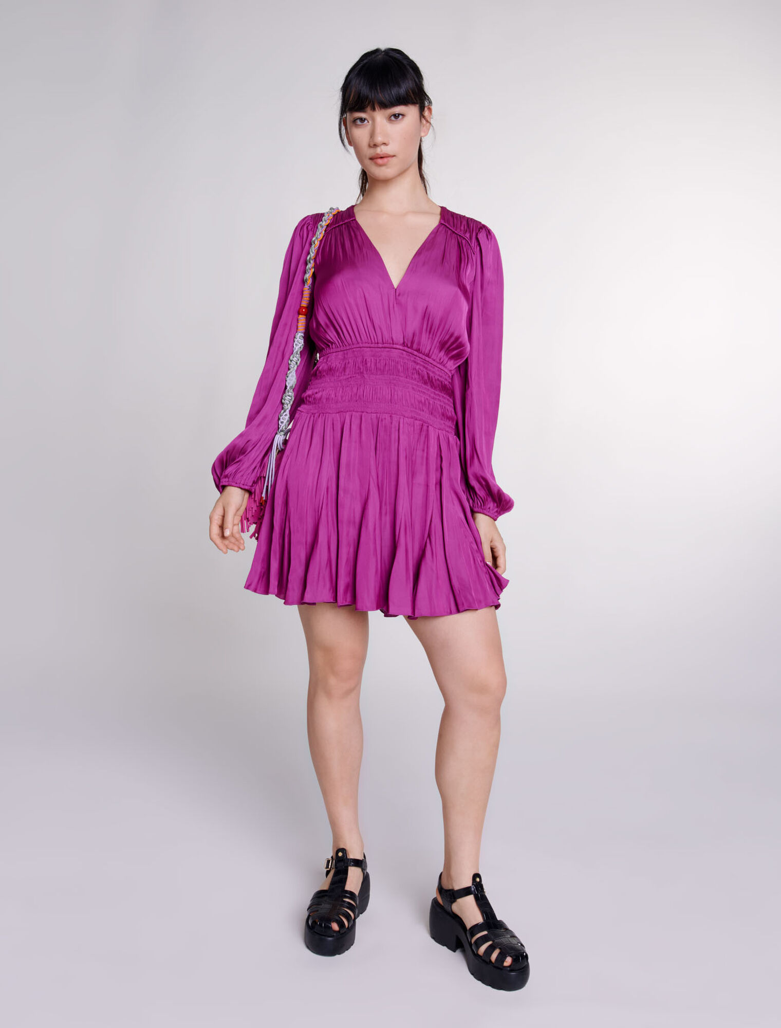 Short satin-look dress