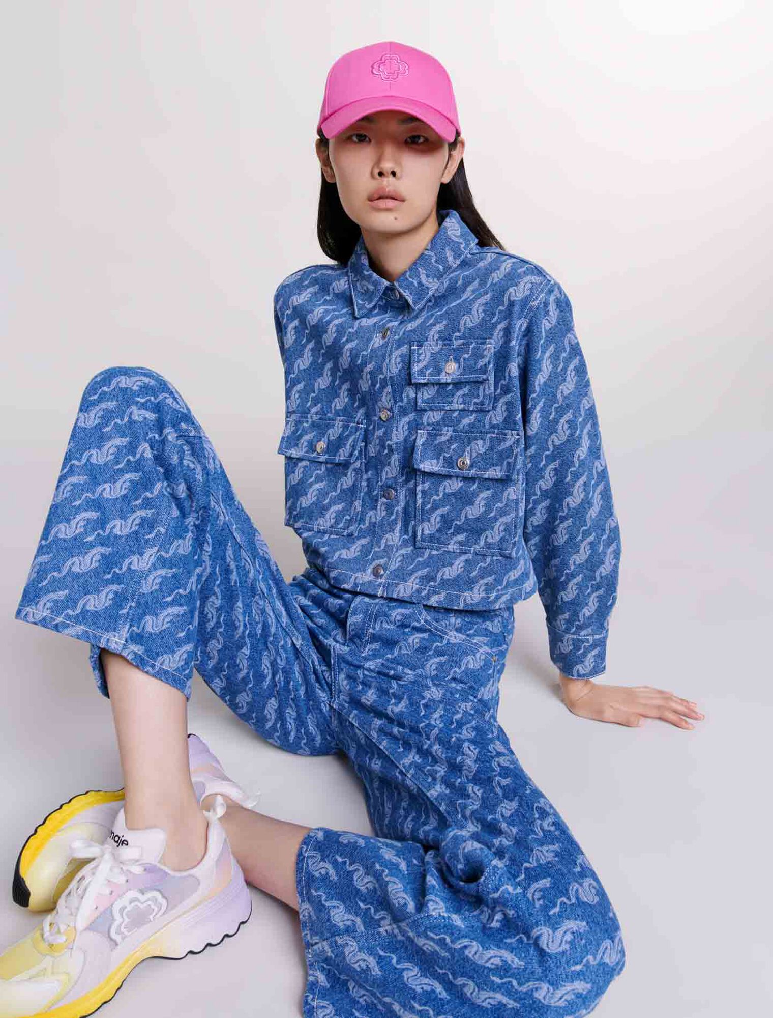 Patterned denim shirt