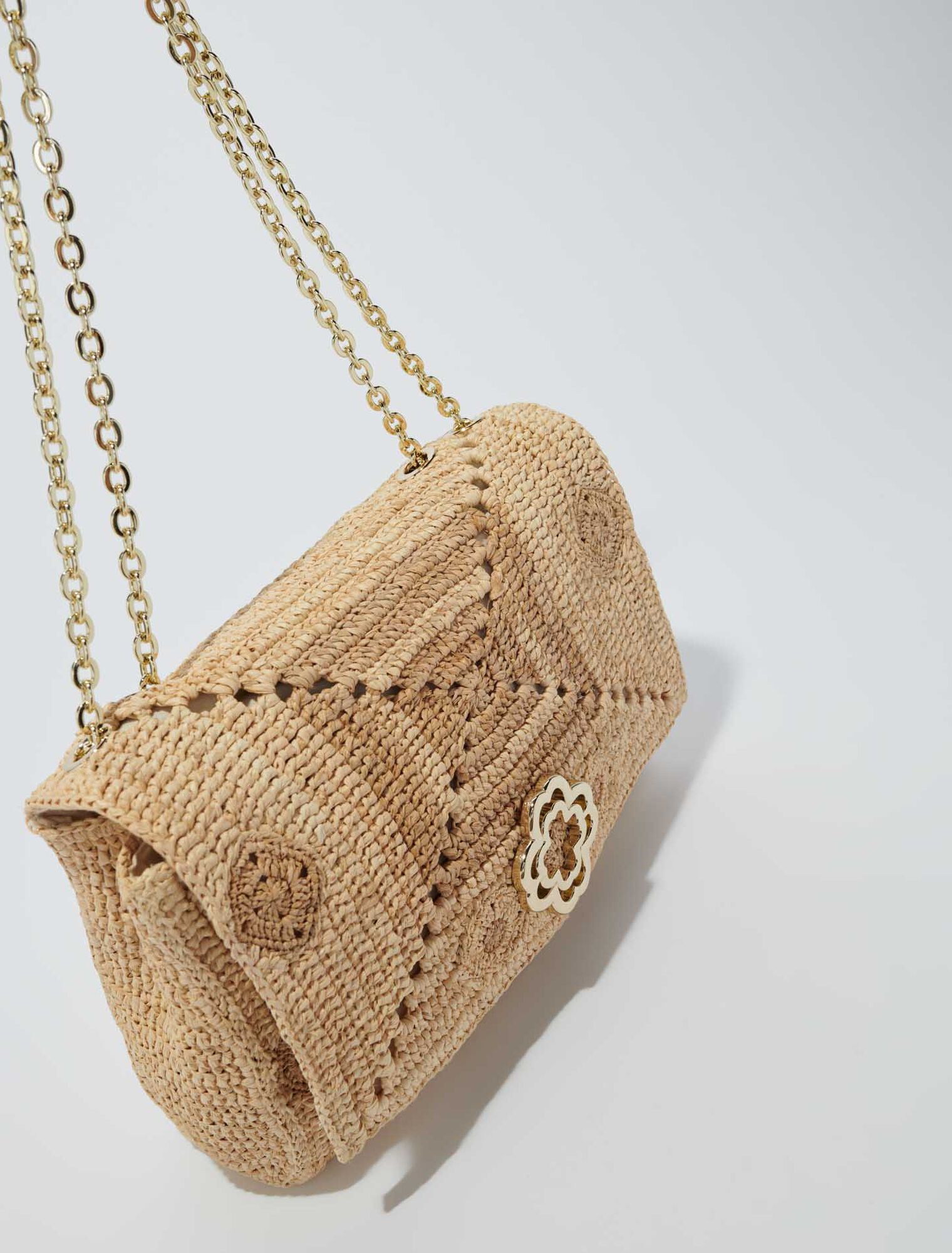 Handmade raffia clover bag