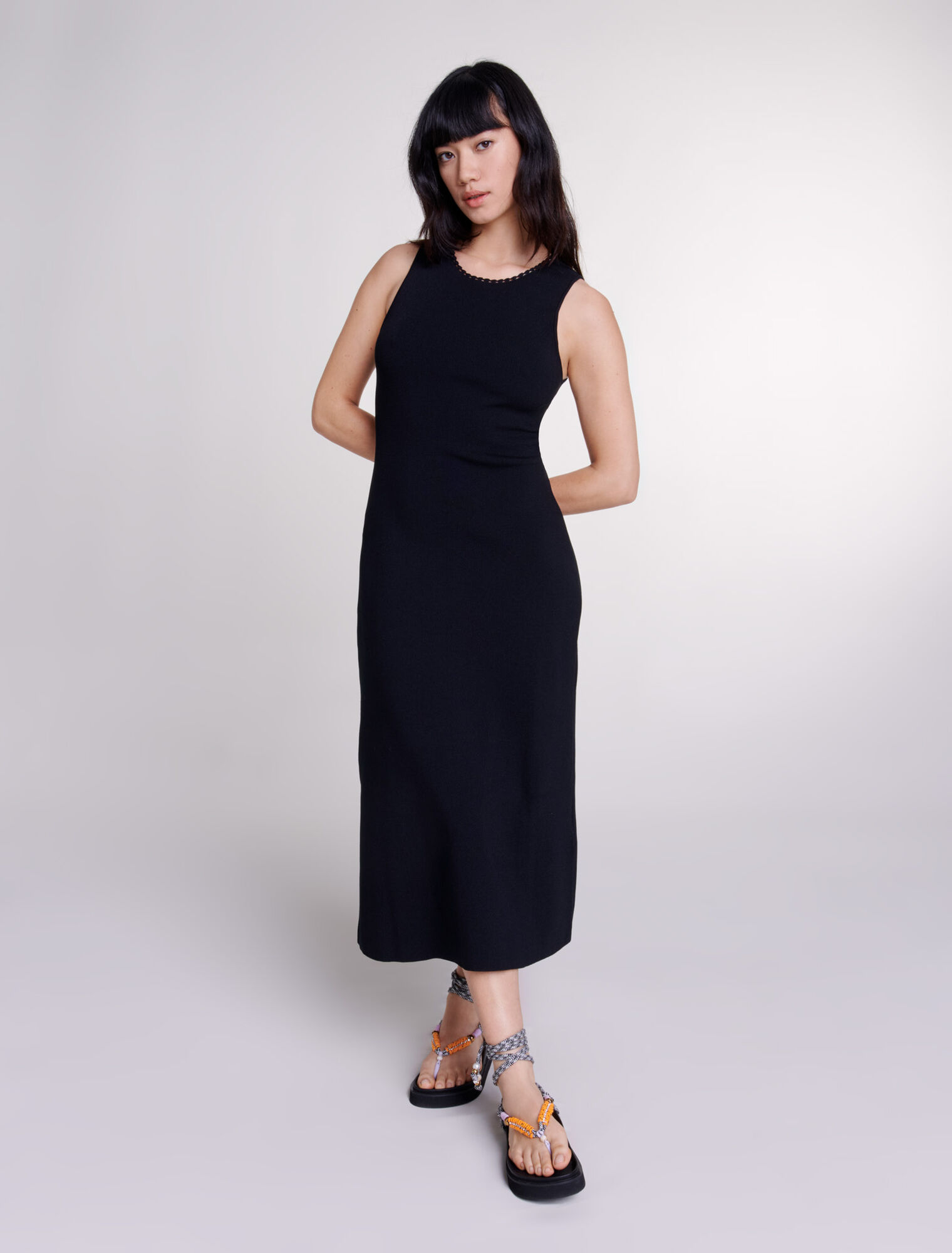 Cutaway knit maxi dress