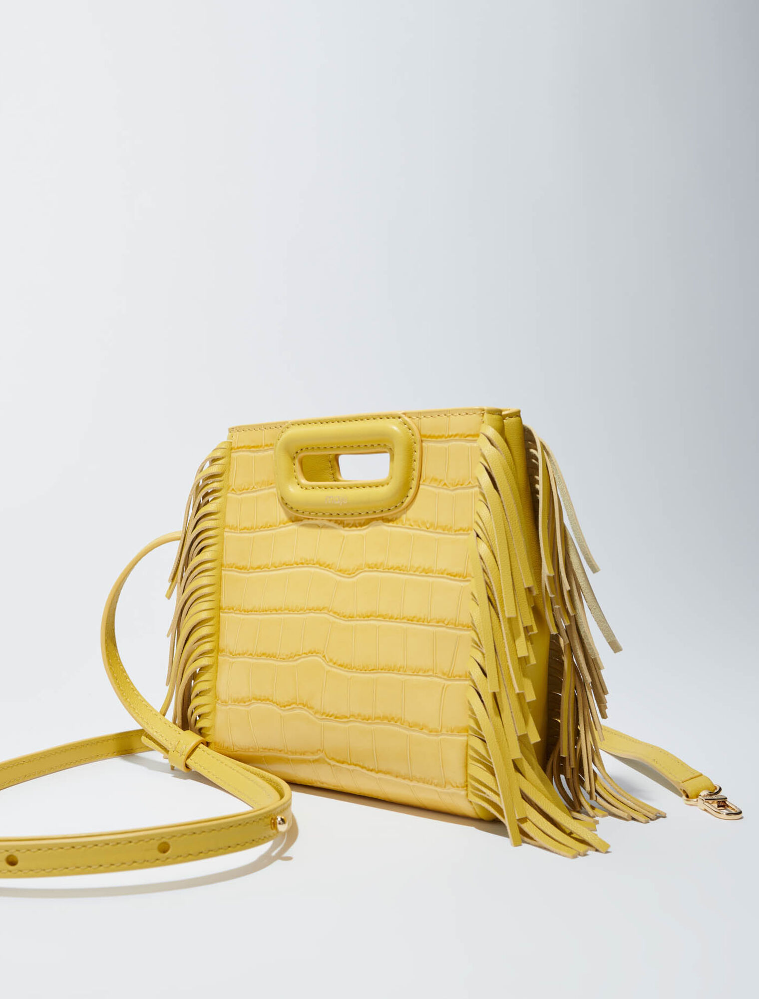 Mini embossed-leather M bag with chain