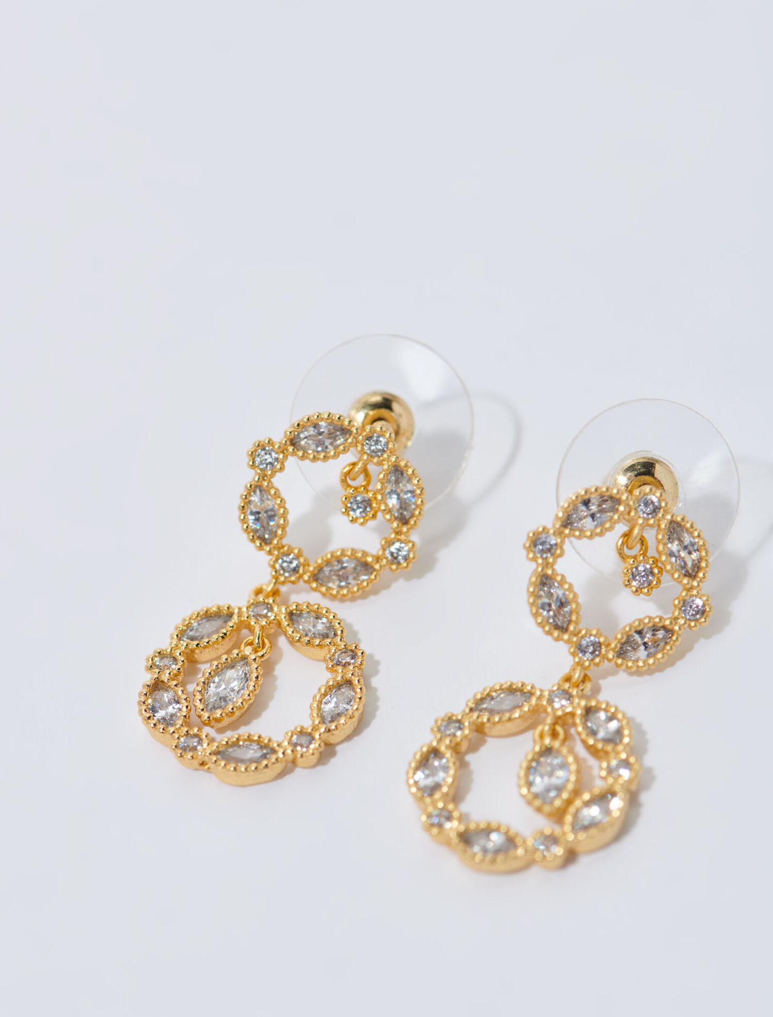 Rhinestone pendant earrings