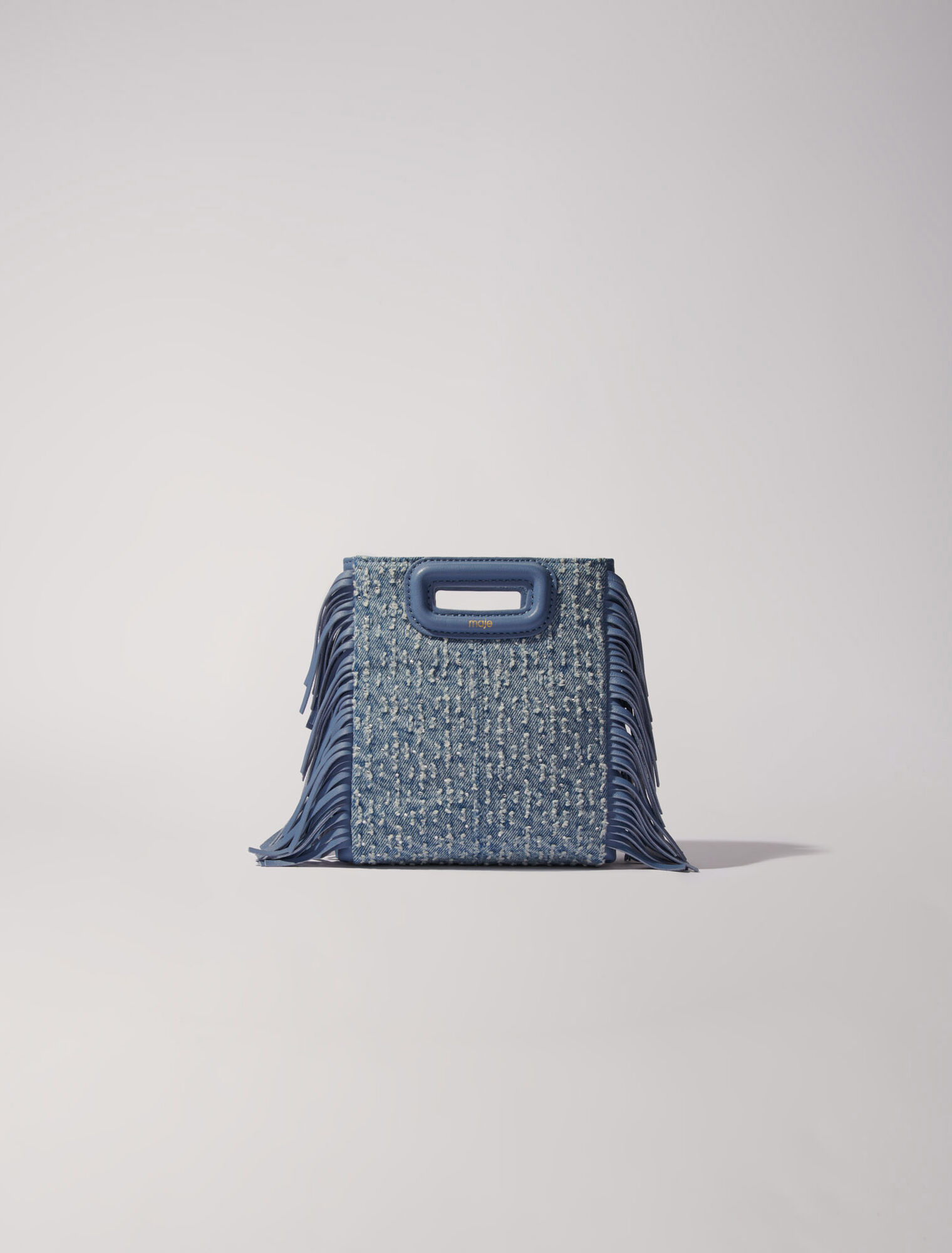M mini bag in denim with rhinestones
