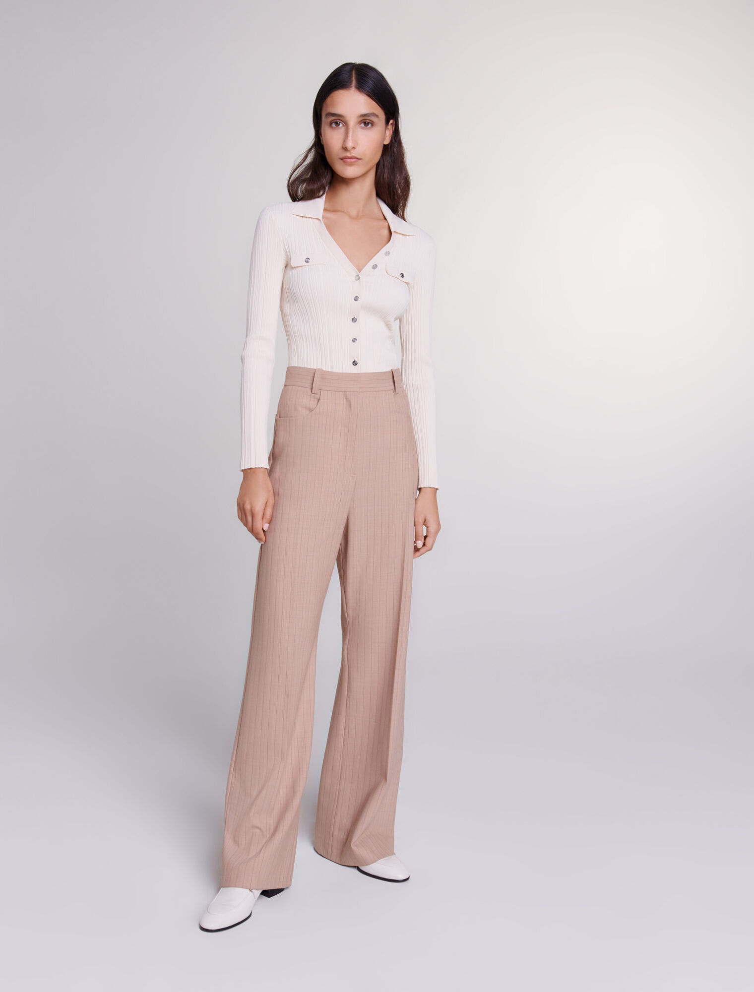 High-waisted trousers