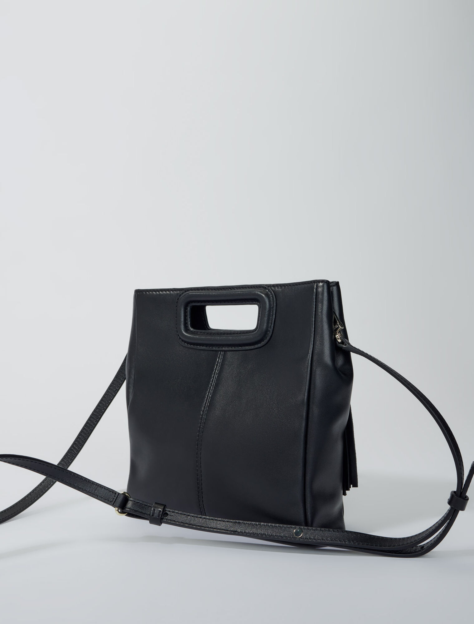 Fringed leather M bag