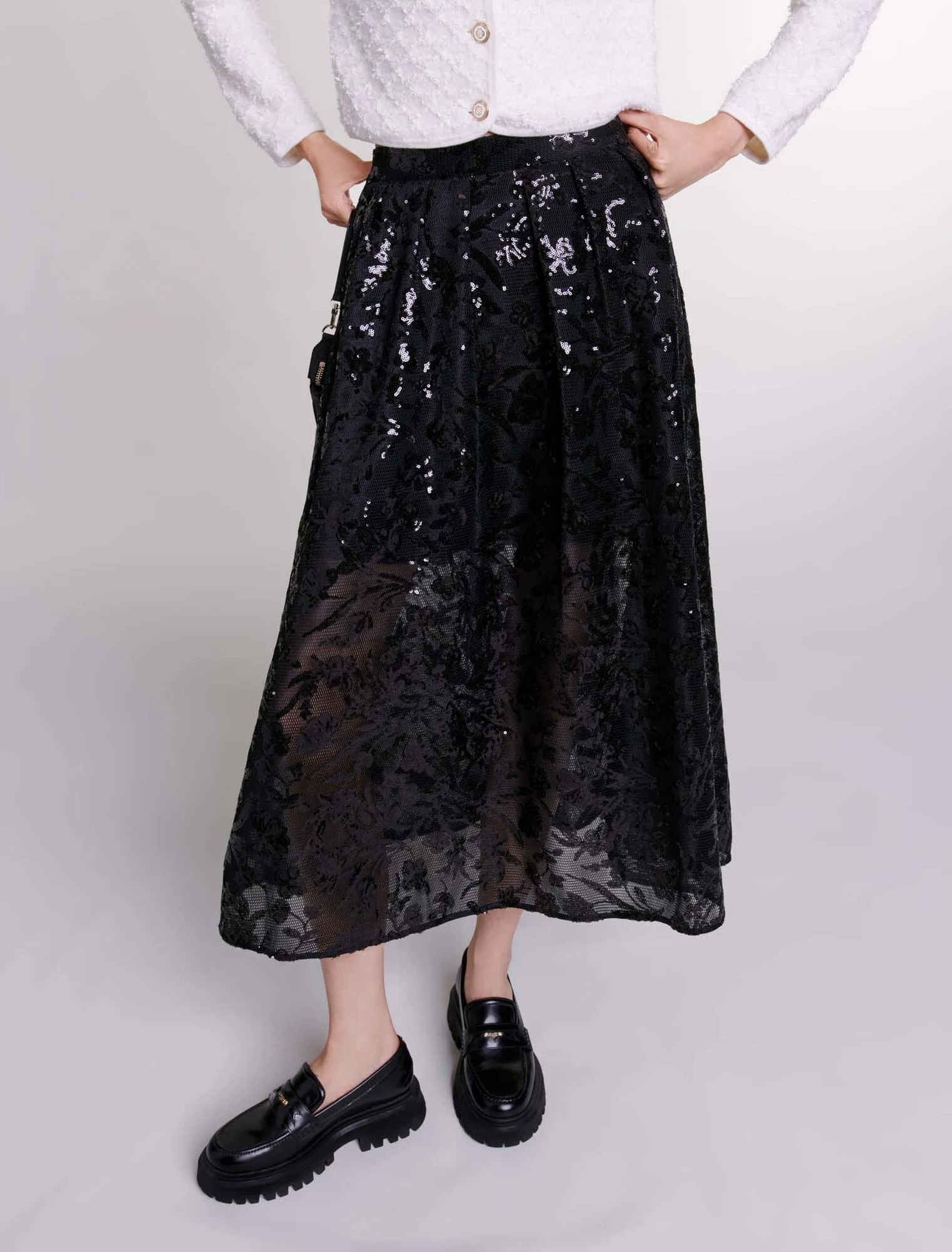 Sequin maxi skirt