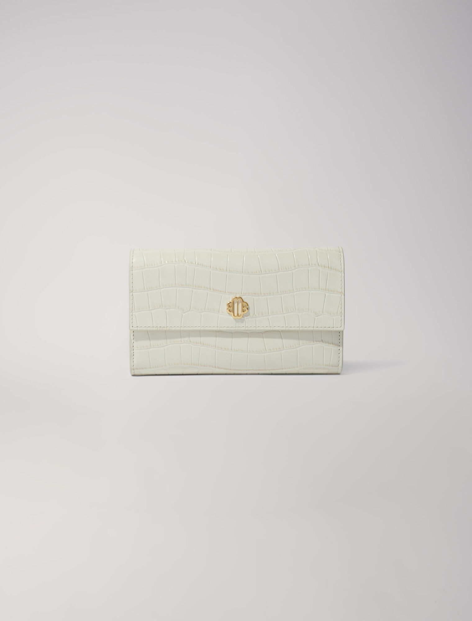 Croc-effect embossed leather bag