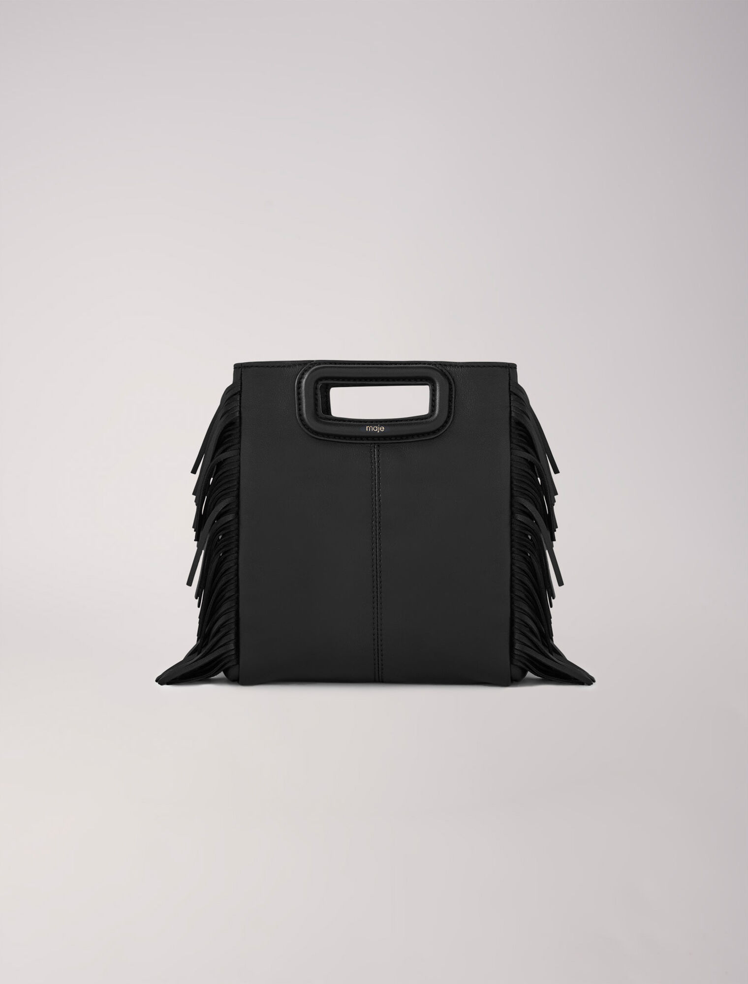 Smooth leather M bag with fringing