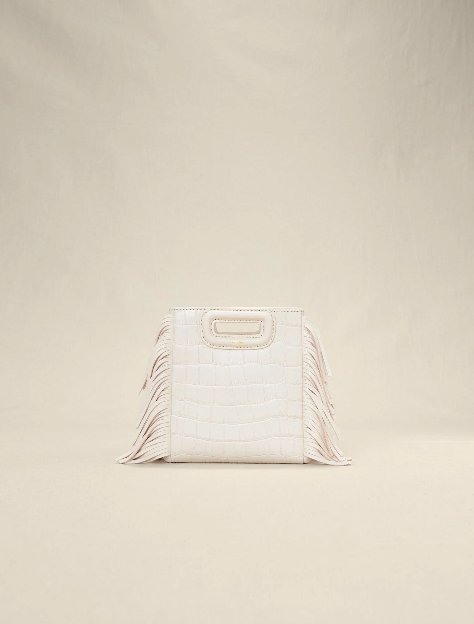 Mini embossed-leather M bag with chain