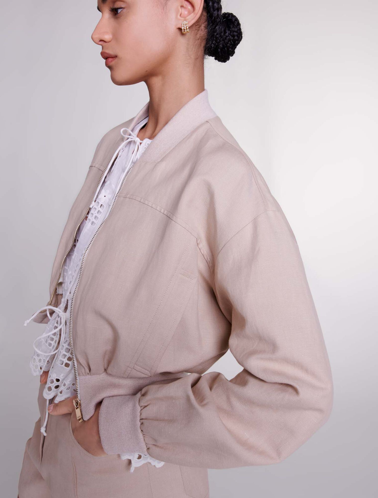 Cropped linen jacket