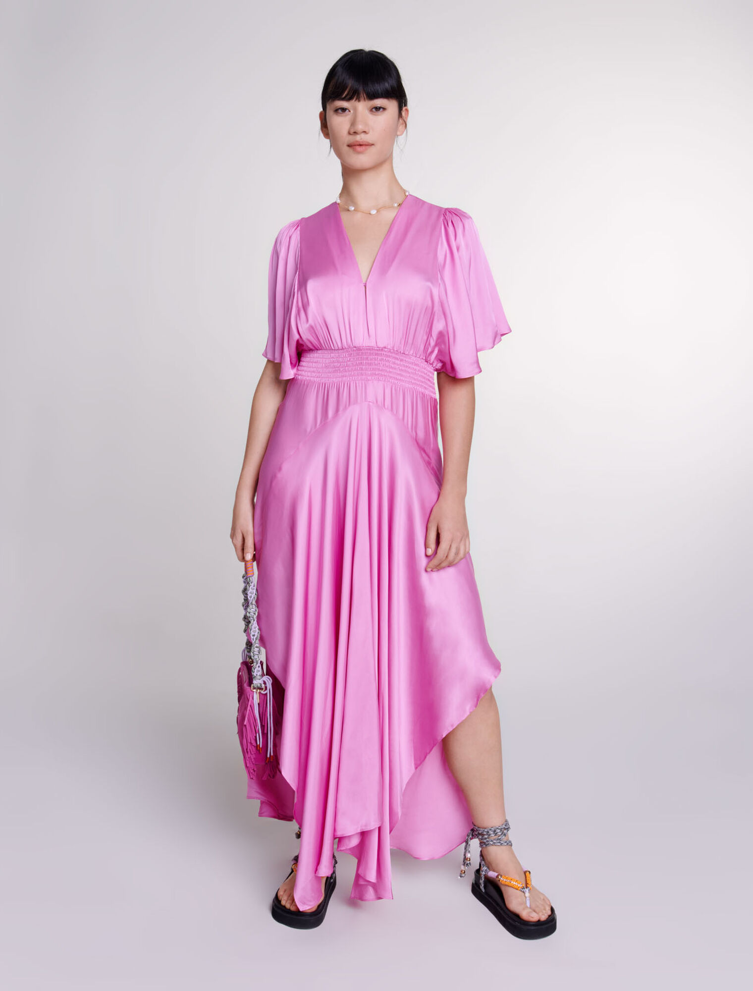 Satin-look maxi dress
