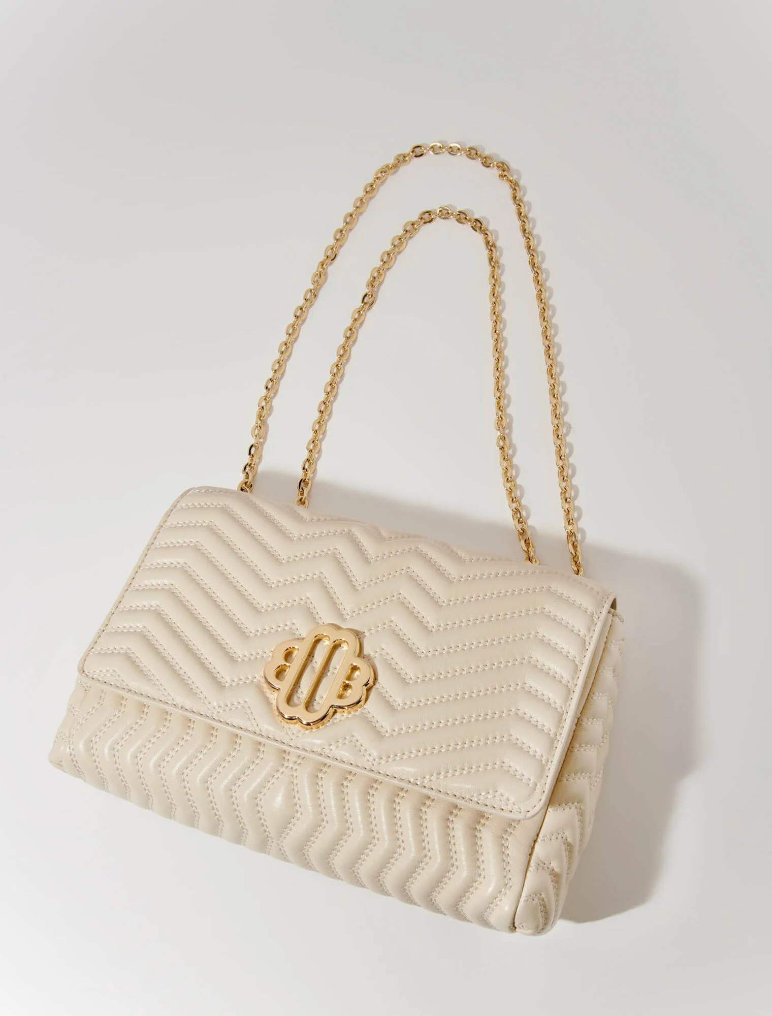 Leather bag with chain strap