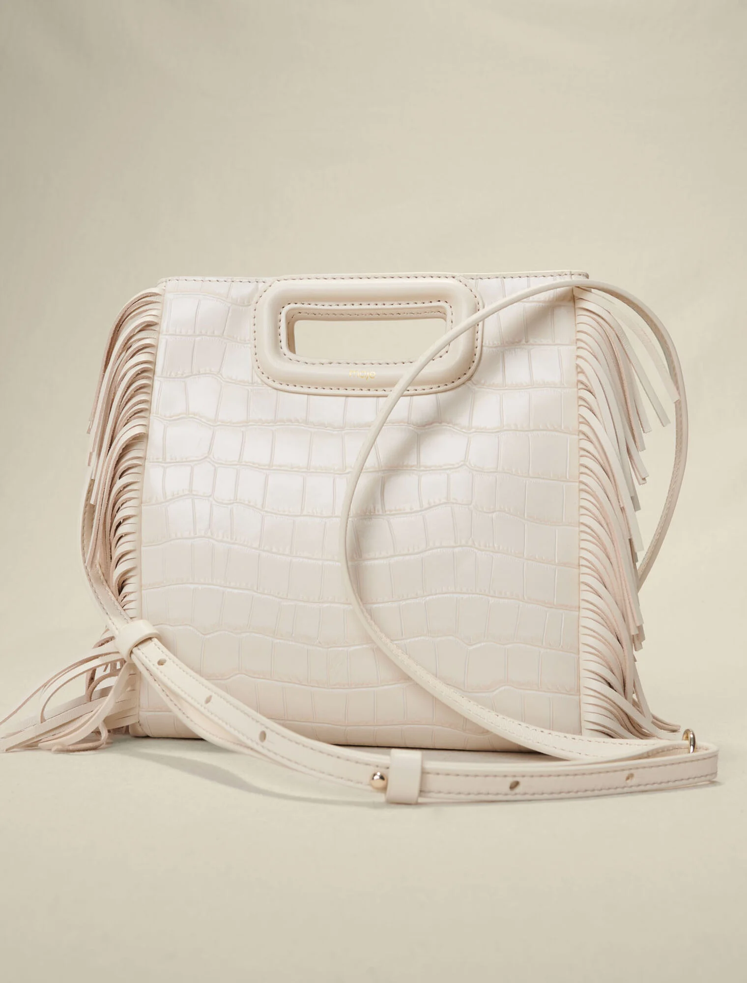 M bag in crocodile-effect leather