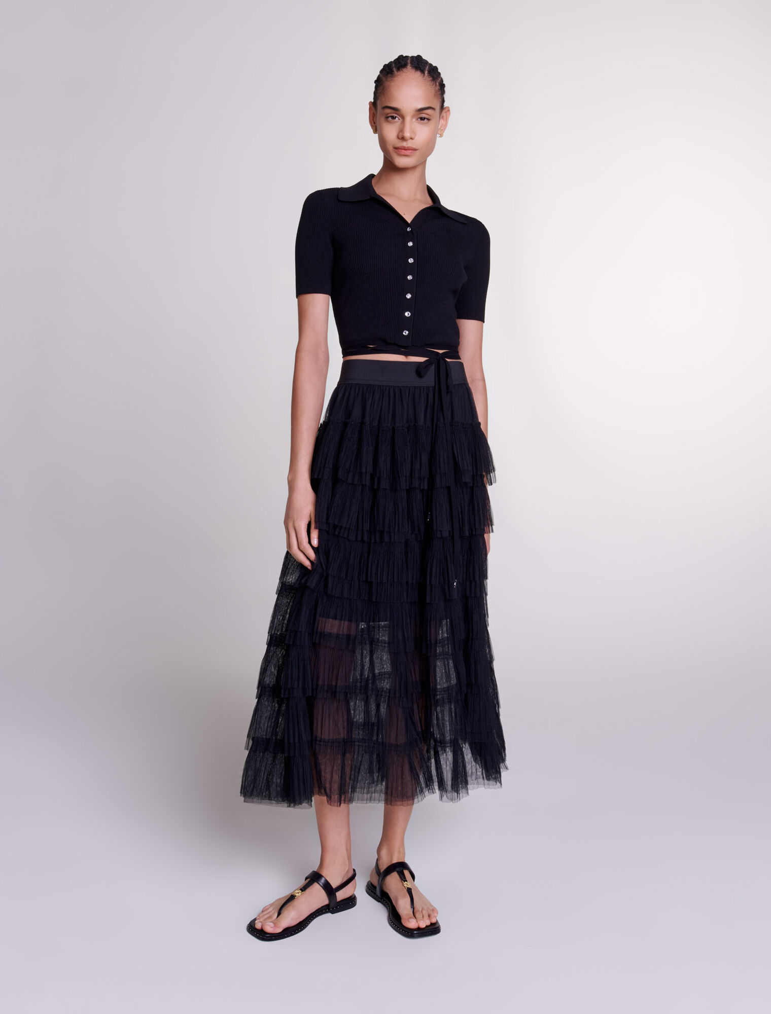 Tulle midi skirt