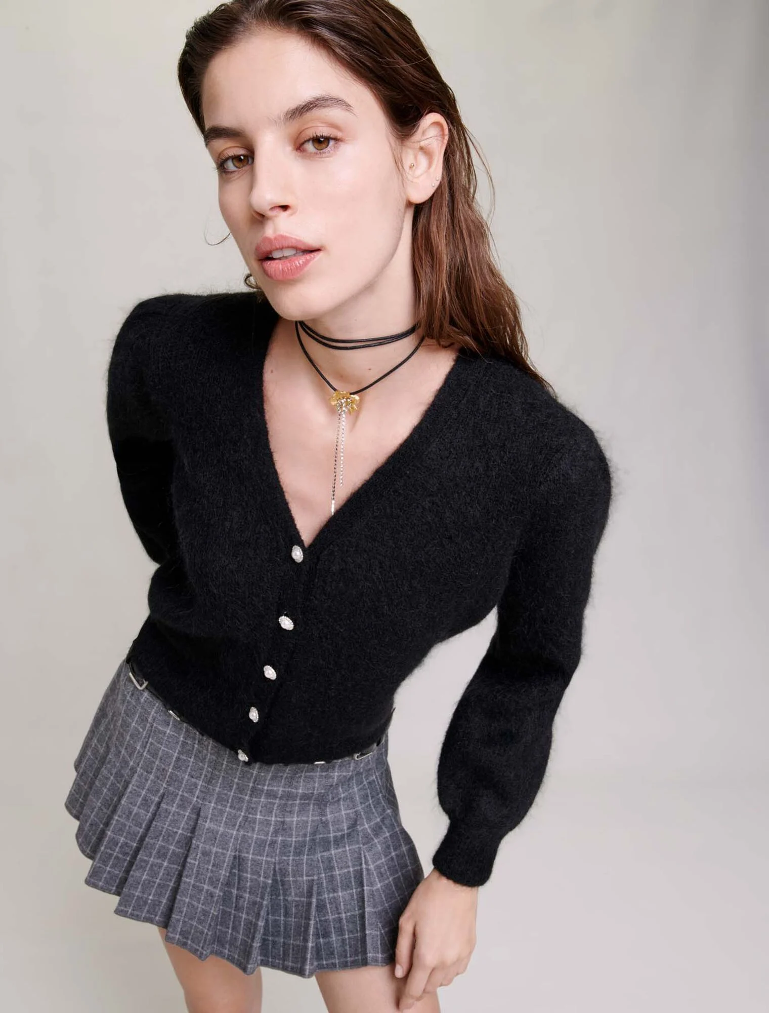 Wool and mohair cardigan