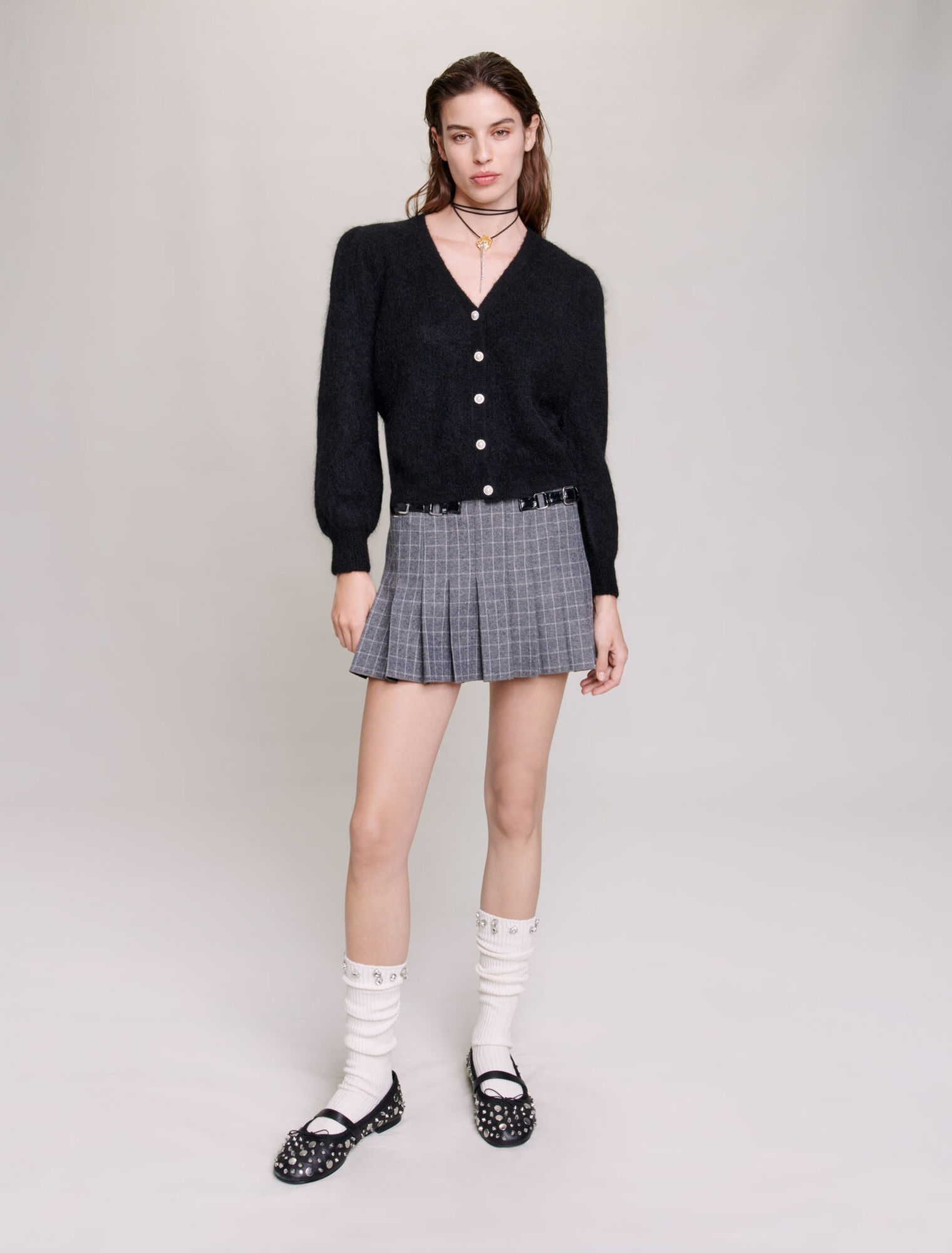 Wool and mohair cardigan