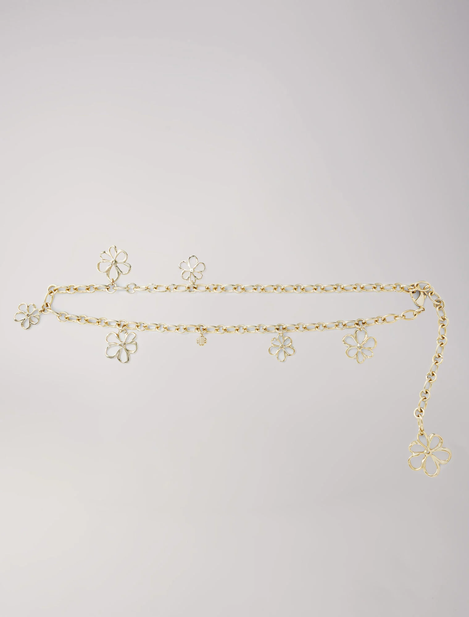 Chain belt with flowers
