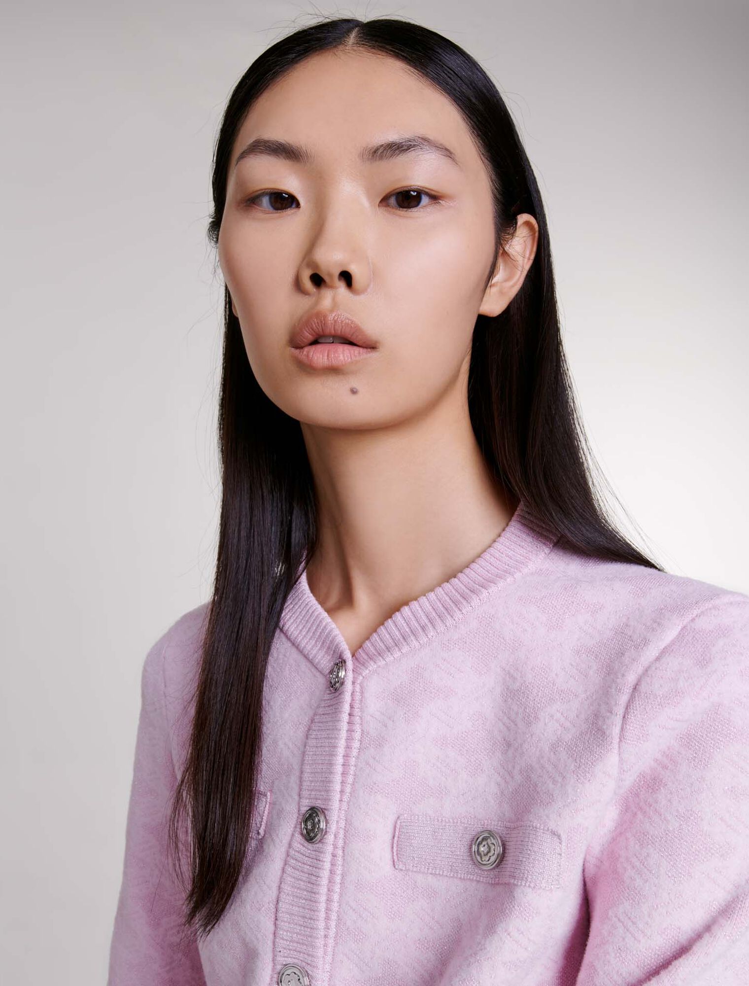 Cardigan in jacquard-effect knit