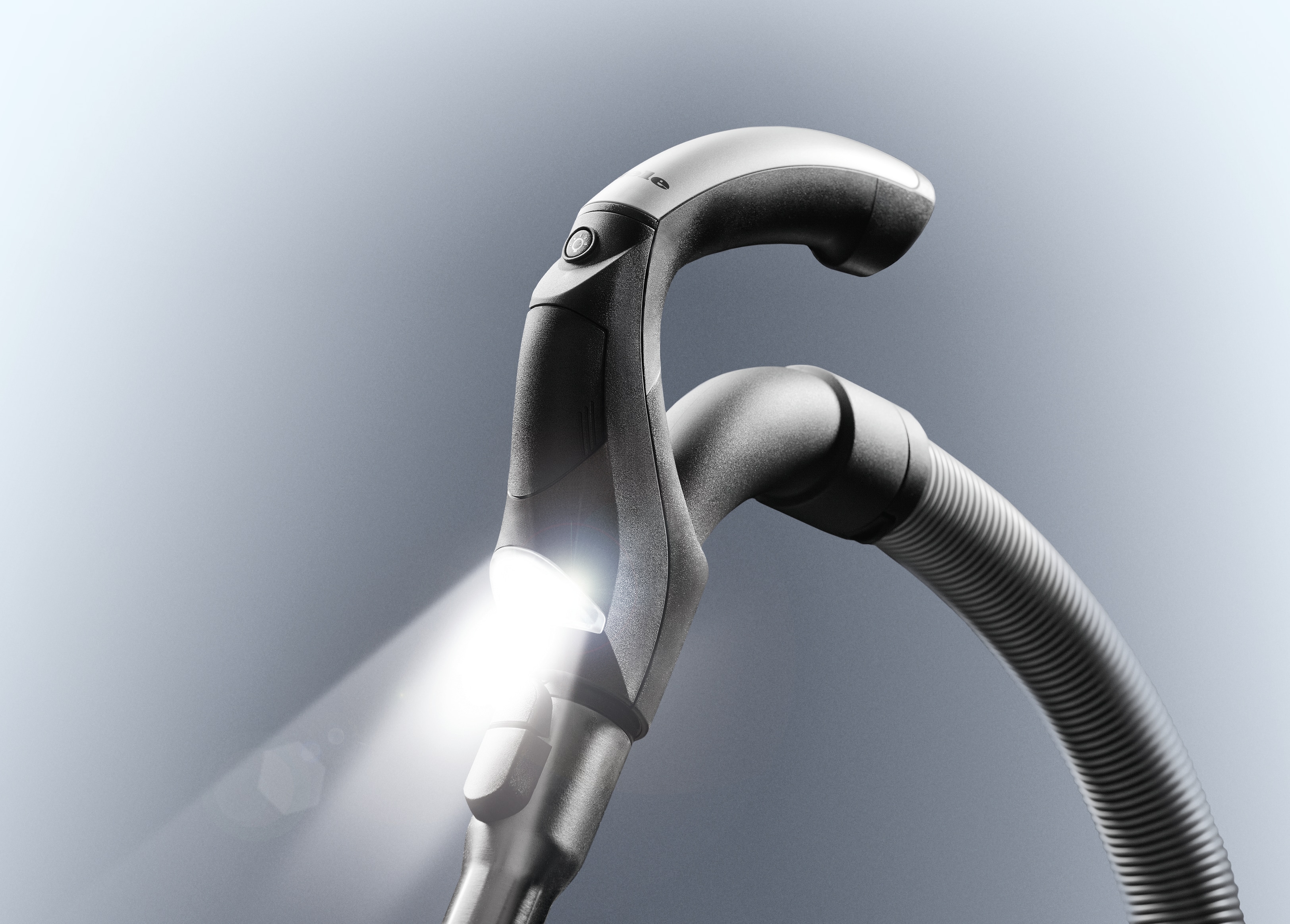 Ergonomic handle with LED light