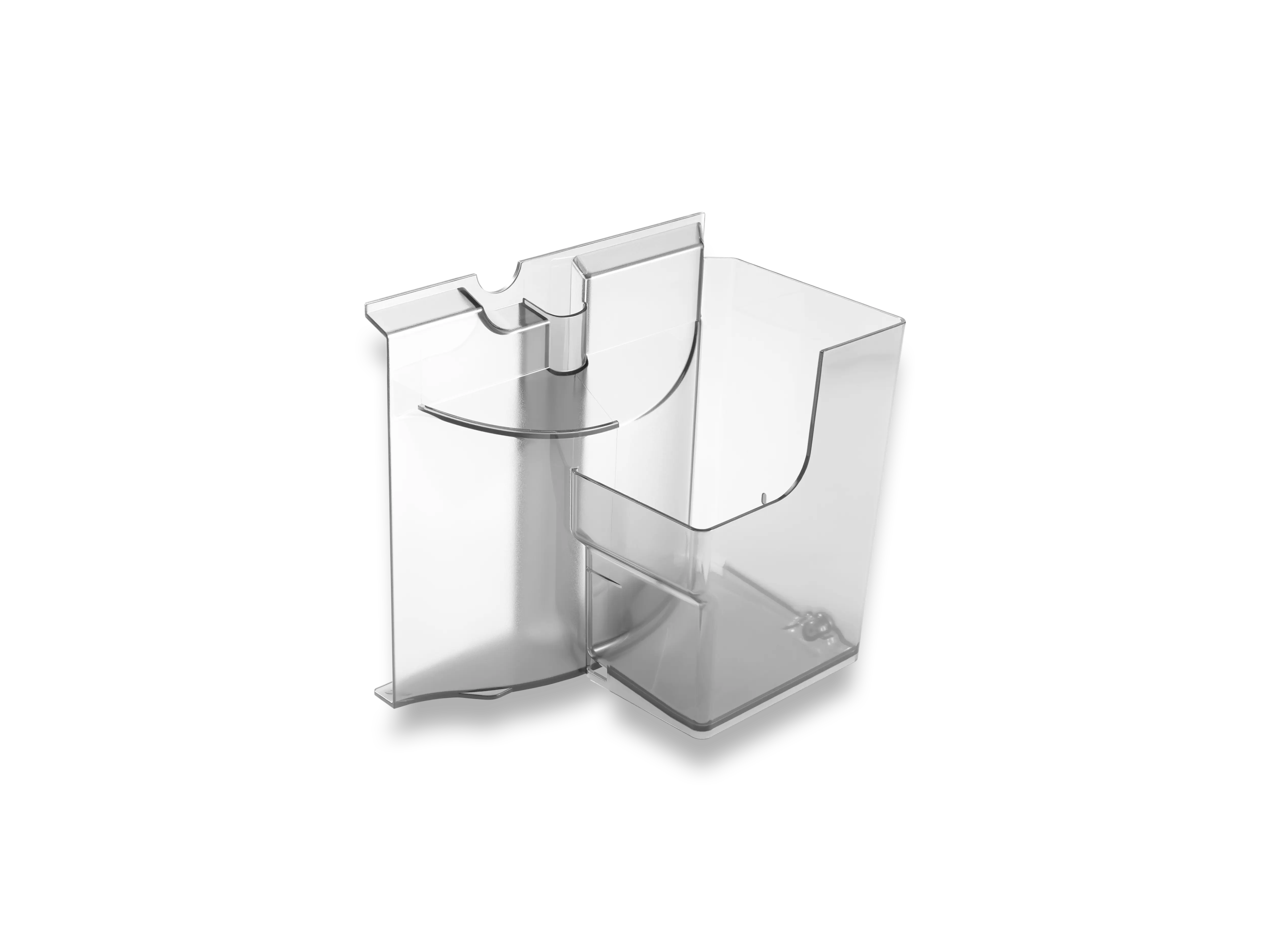 Gray transparent waste container