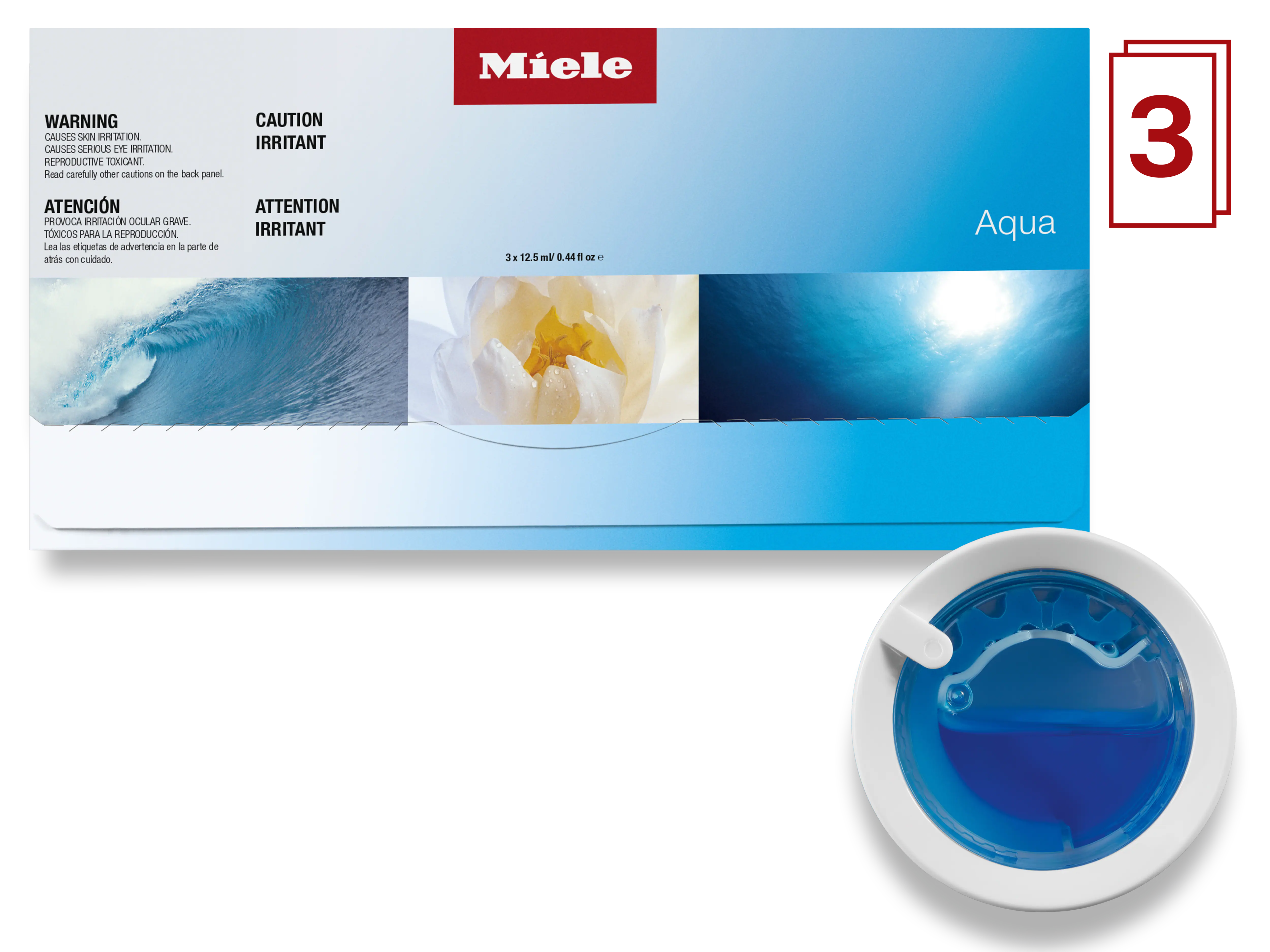 Set of 3 x Aqua fragrance flacon