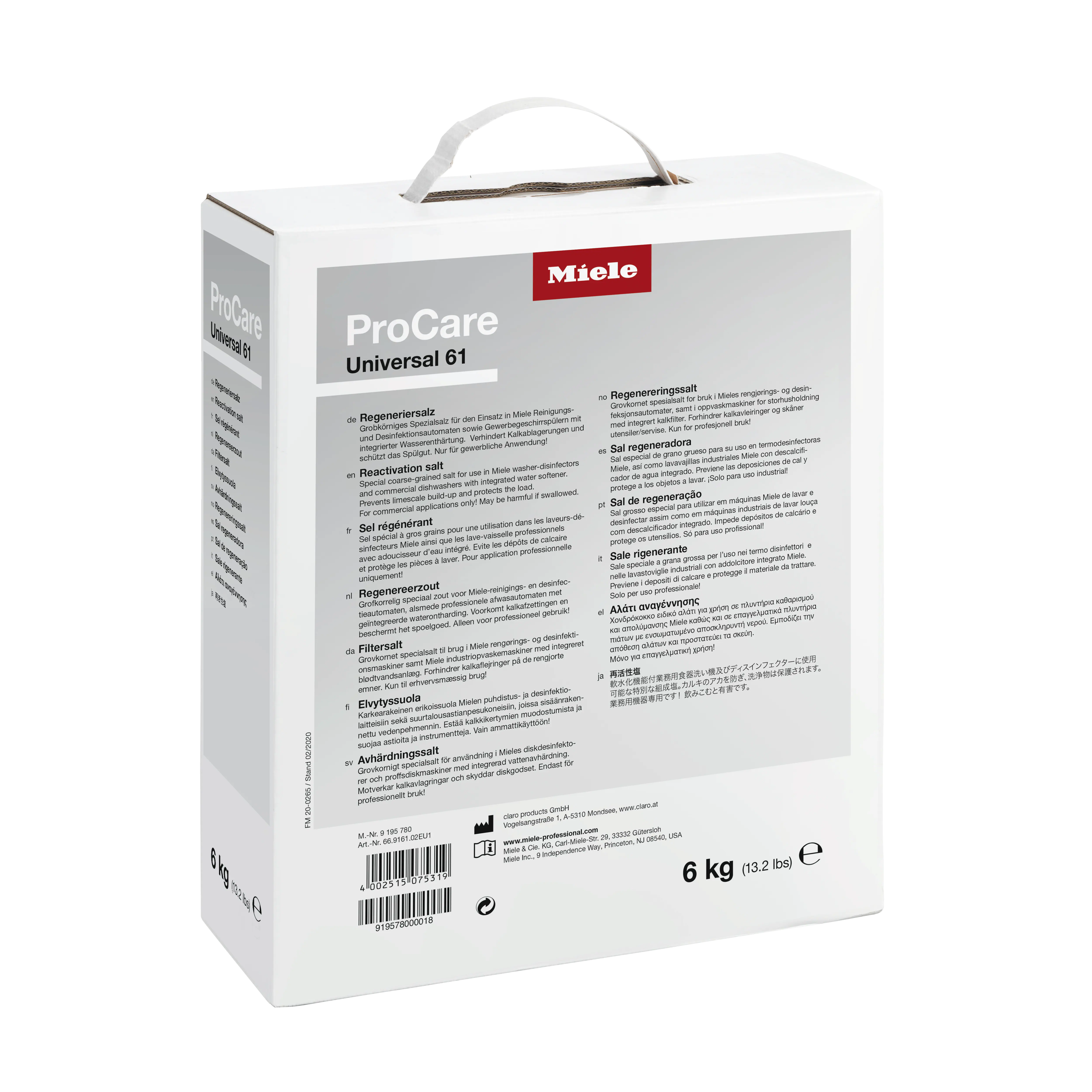 Regeneration salt, 3 x 2 kg (13.2 lb total)