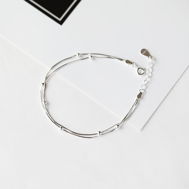 Silver personalized bracelet for women, high-end, simple, student forest style ins braided bracelet