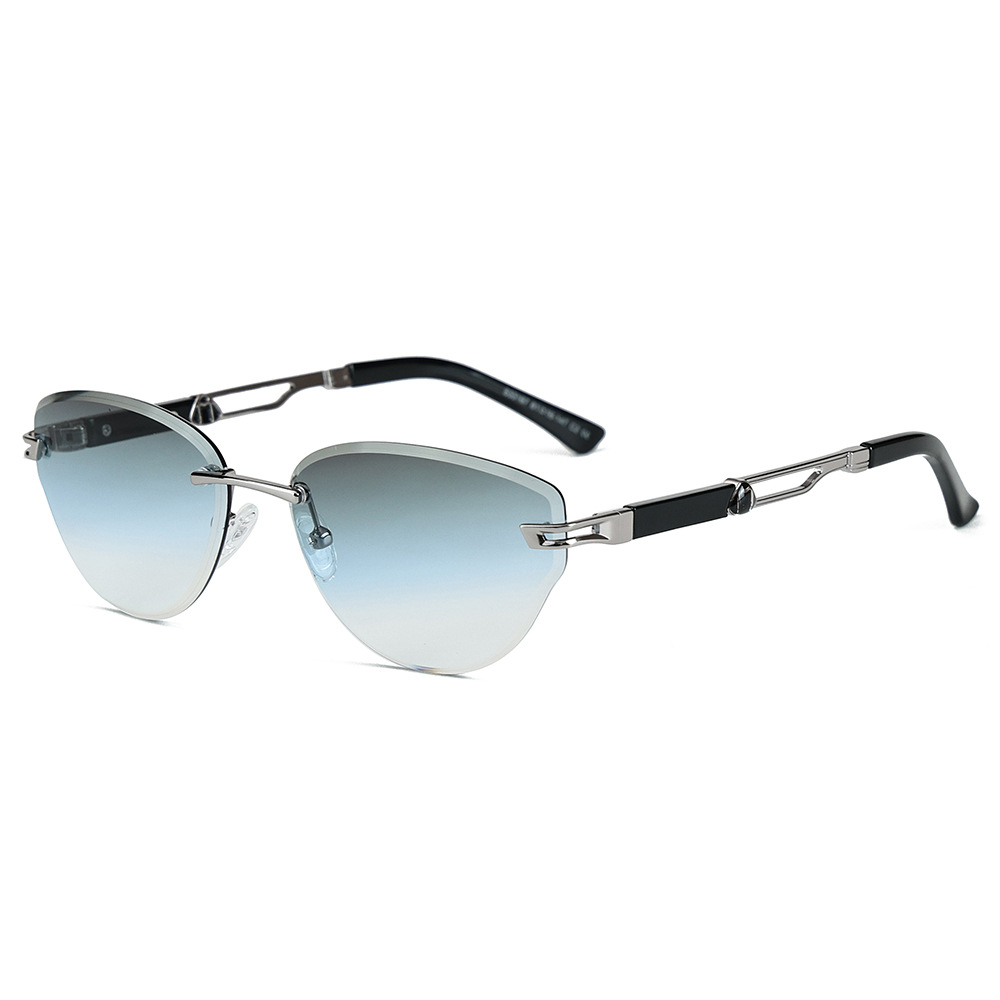 S33167 frameless metal sunglasses for women travel sun protection visor foreign trade glasses