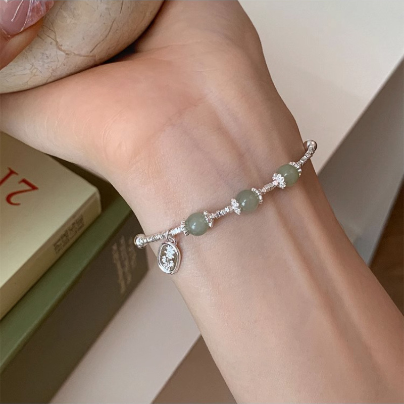 Jade broken silver hand jewelry women's fashion light luxury niche