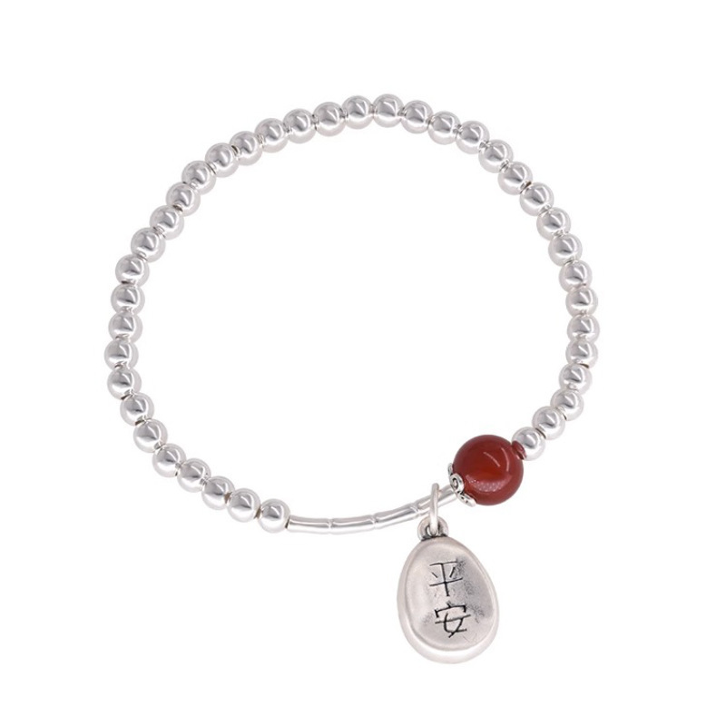 New Chinese style red agate peace bracelet for women, fashionable, light, luxurious and sweet