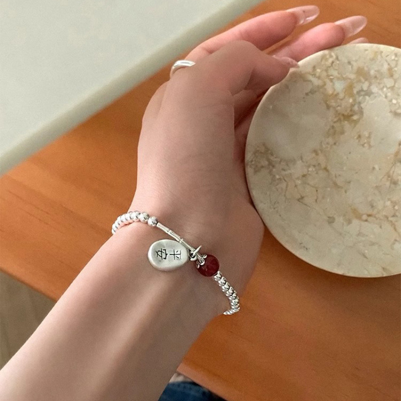 New Chinese style red agate peace bracelet for women, fashionable, light, luxurious and sweet