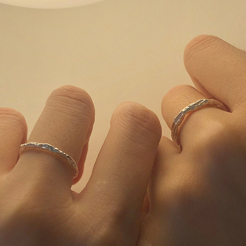 Fashion cool style ins trend men and women open adjustment plain ring