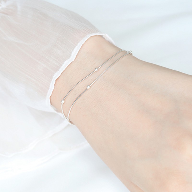 Silver personalized bracelet for women, high-end, simple, student forest style ins braided bracelet