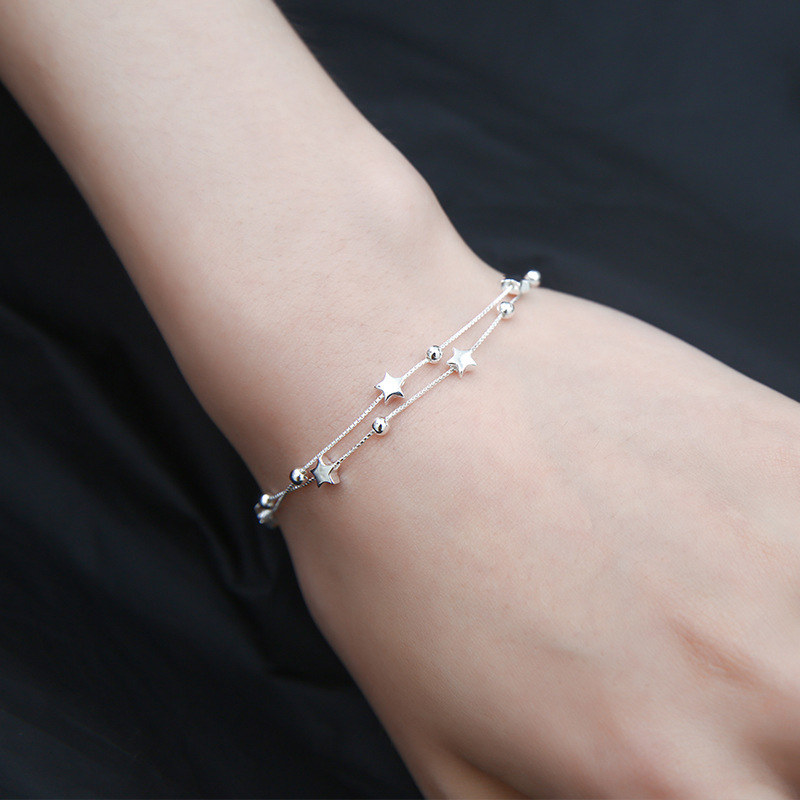 Star bracelet for women sterling silver simple sweet and fresh
