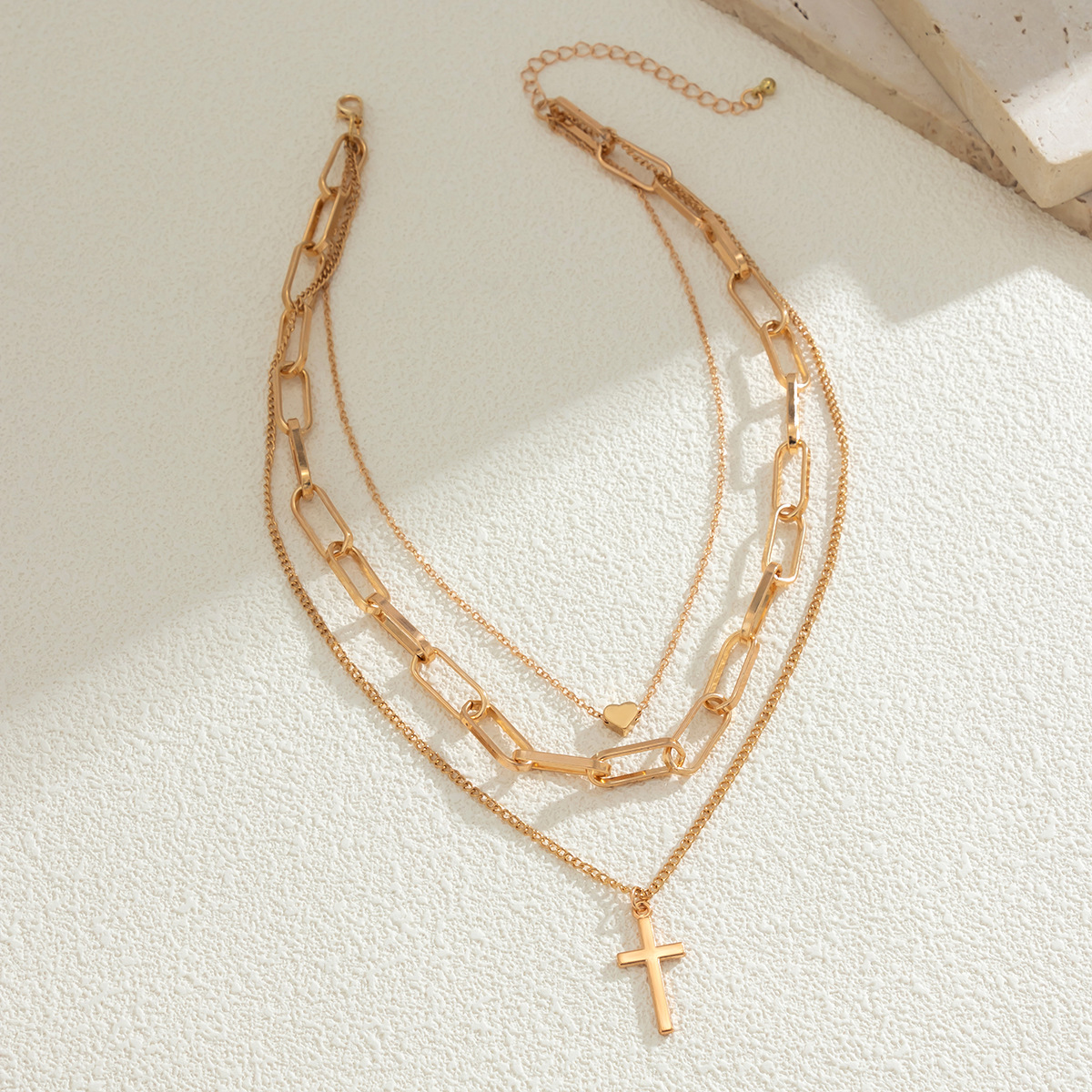 Sweet Cool Cross Multi-Layer Necklace Women's Choker