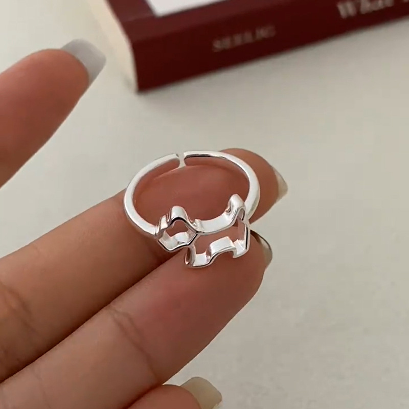 Pure silver ring for women that won’t fade, niche ins style