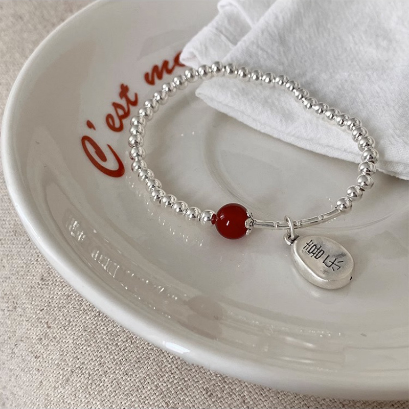 New Chinese style red agate peace bracelet for women, fashionable, light, luxurious and sweet