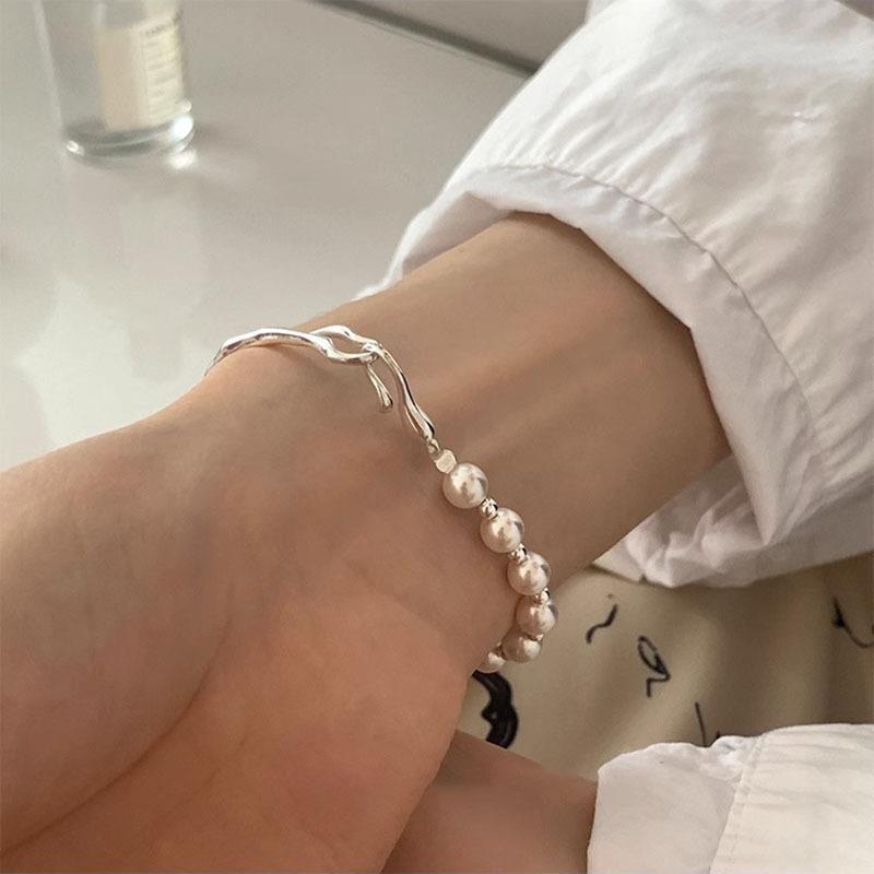 Niche design pearl half bracelet women's simple temperament versatile high-end ins jewelry