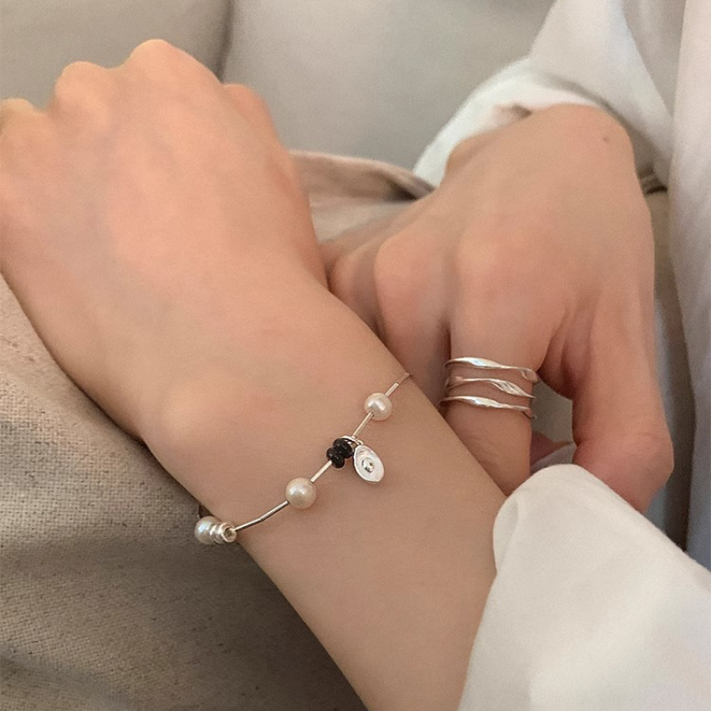 Black Agate Yuanbao Bracelet Light Luxury Niche Exquisite Hand Jewelry