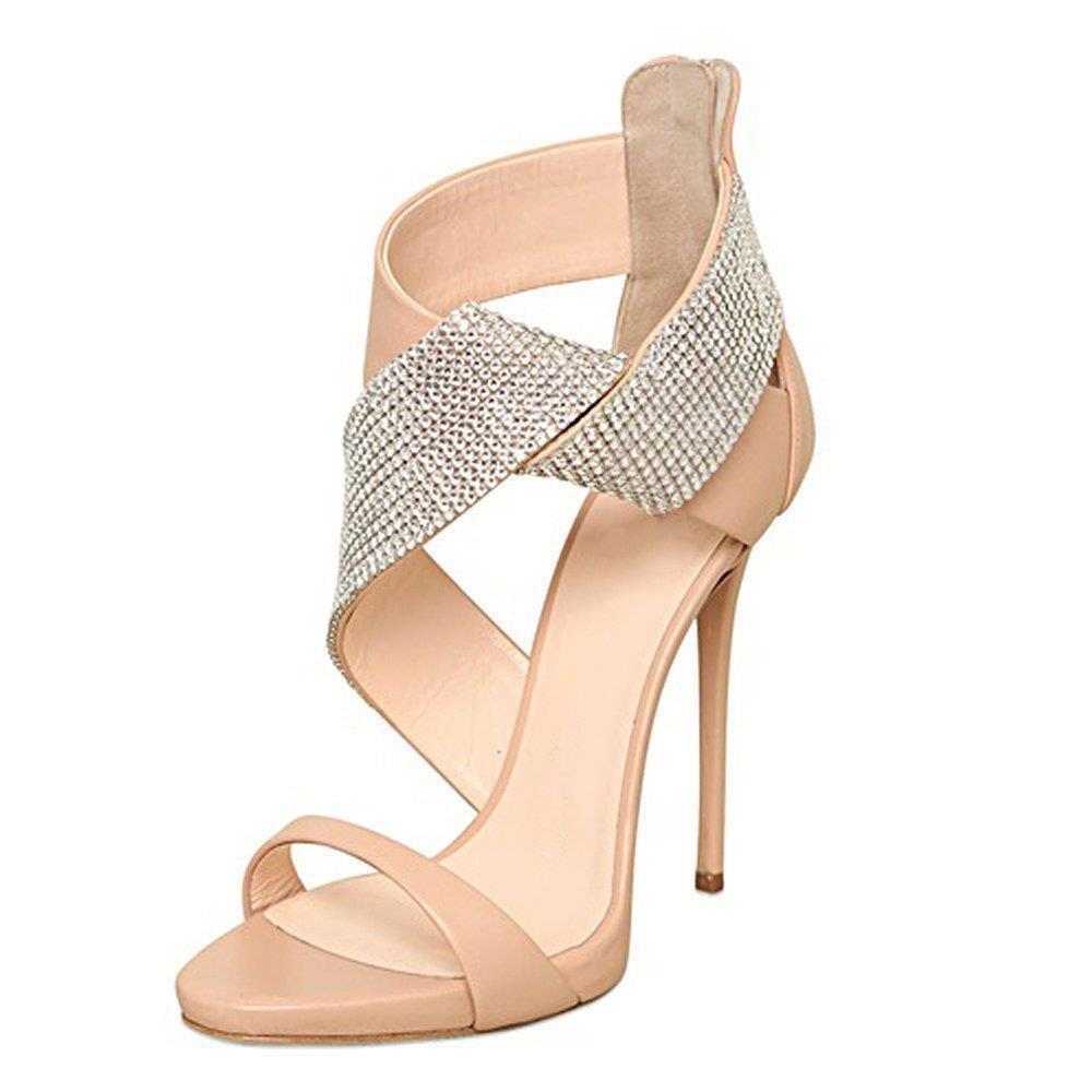 Stiletto high heel rhinestone women's sandals evening shoes