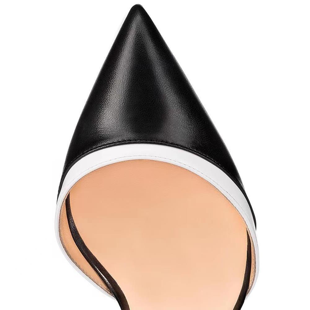 Large size color matching pointed toe hollow stiletto heel sexy closed toe party shoes