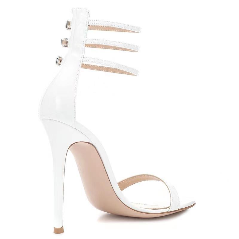 Round toe stiletto heel one-strap fashionable sexy large size fashion sandals