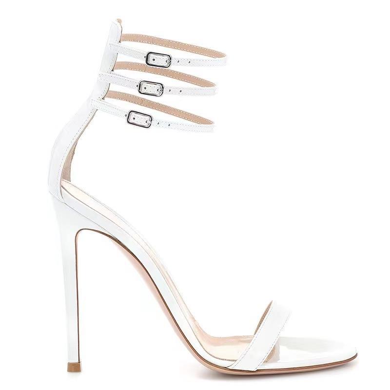 Round toe stiletto heel one-strap fashionable sexy large size fashion sandals