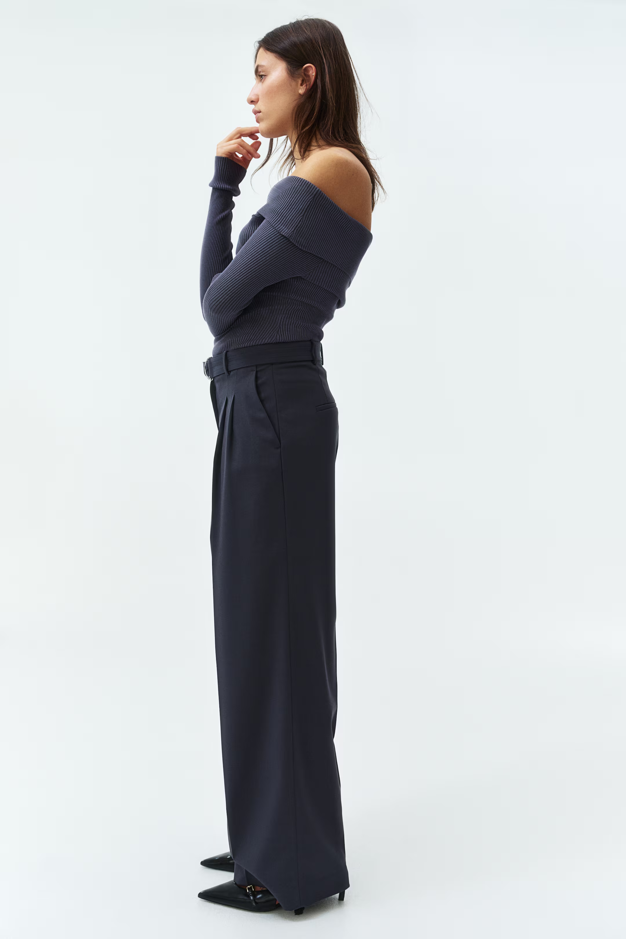 Wide Pants with Belt