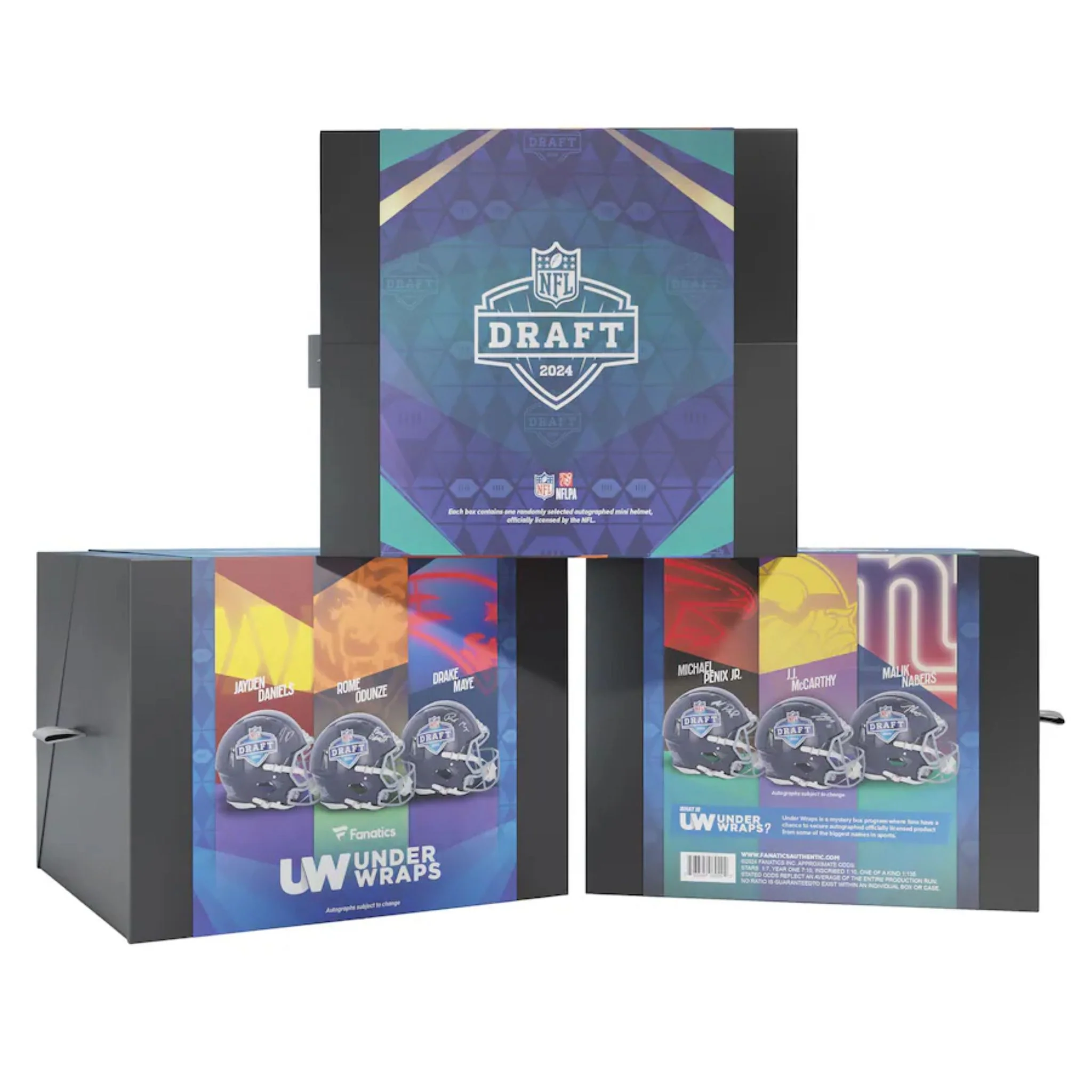 2024 Fanatics Under Wraps NFL Draft Signed Mini Helmet Box