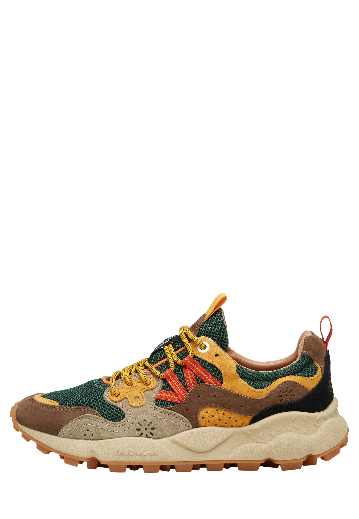 YAMANO 3 UNI - Suede and technical fabric sneakers - Dove grey-Green