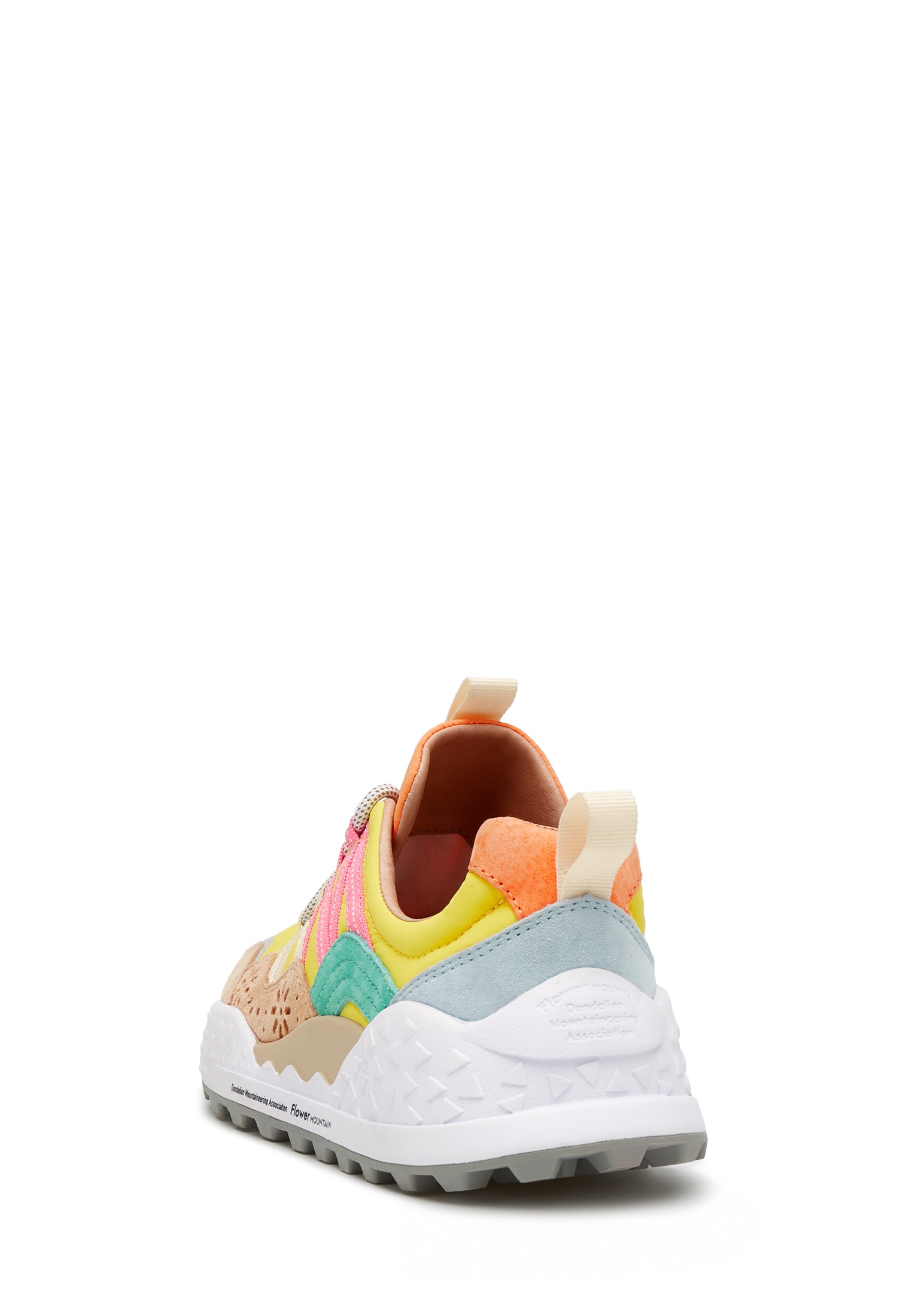 WASHI WOMAN - Suede and technical fabric sneakers - Beige-Yellow