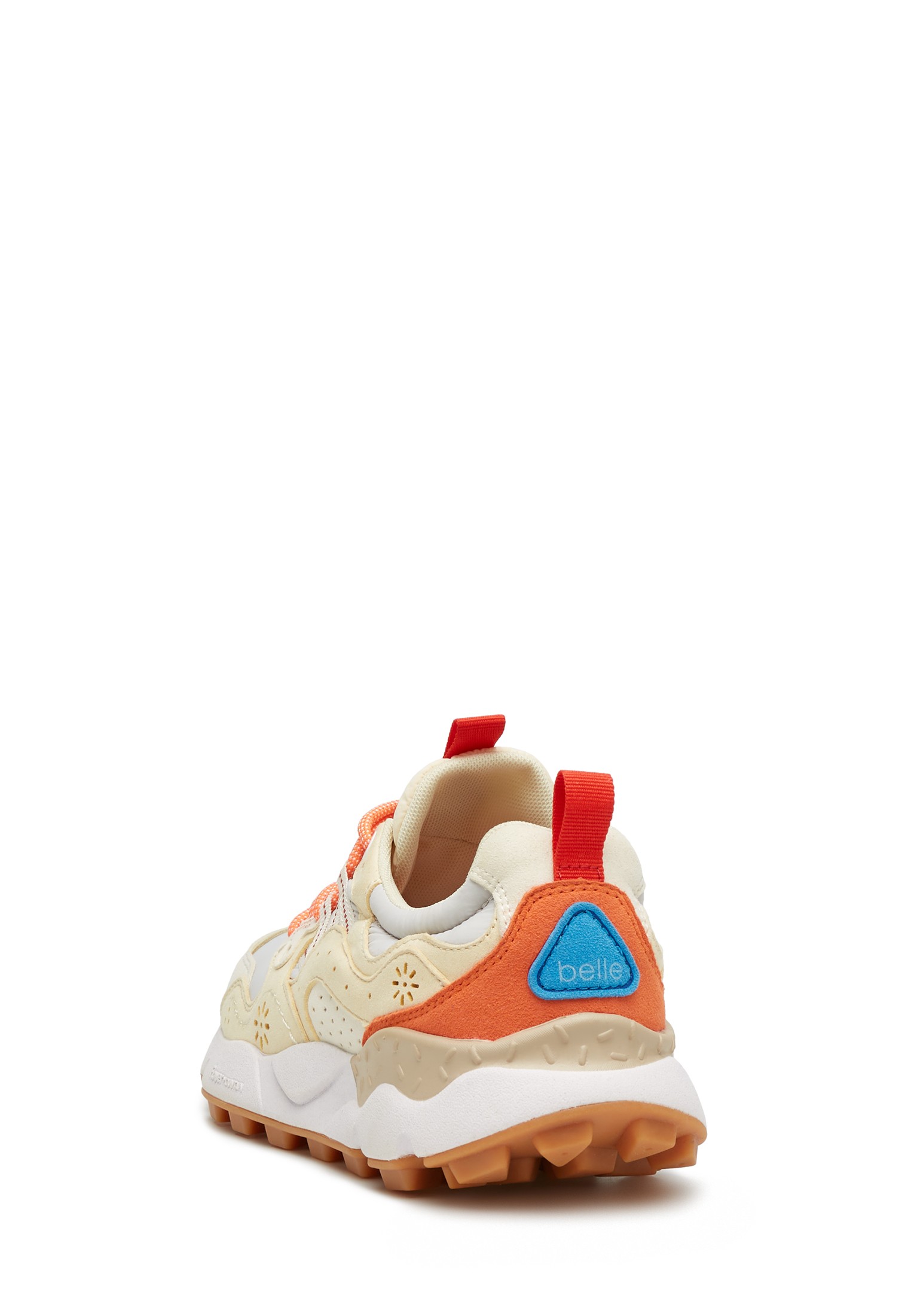 YAMANO 3 UNI BELLEROSE - Faux leather and technical fabric sneakers - Beige-Red