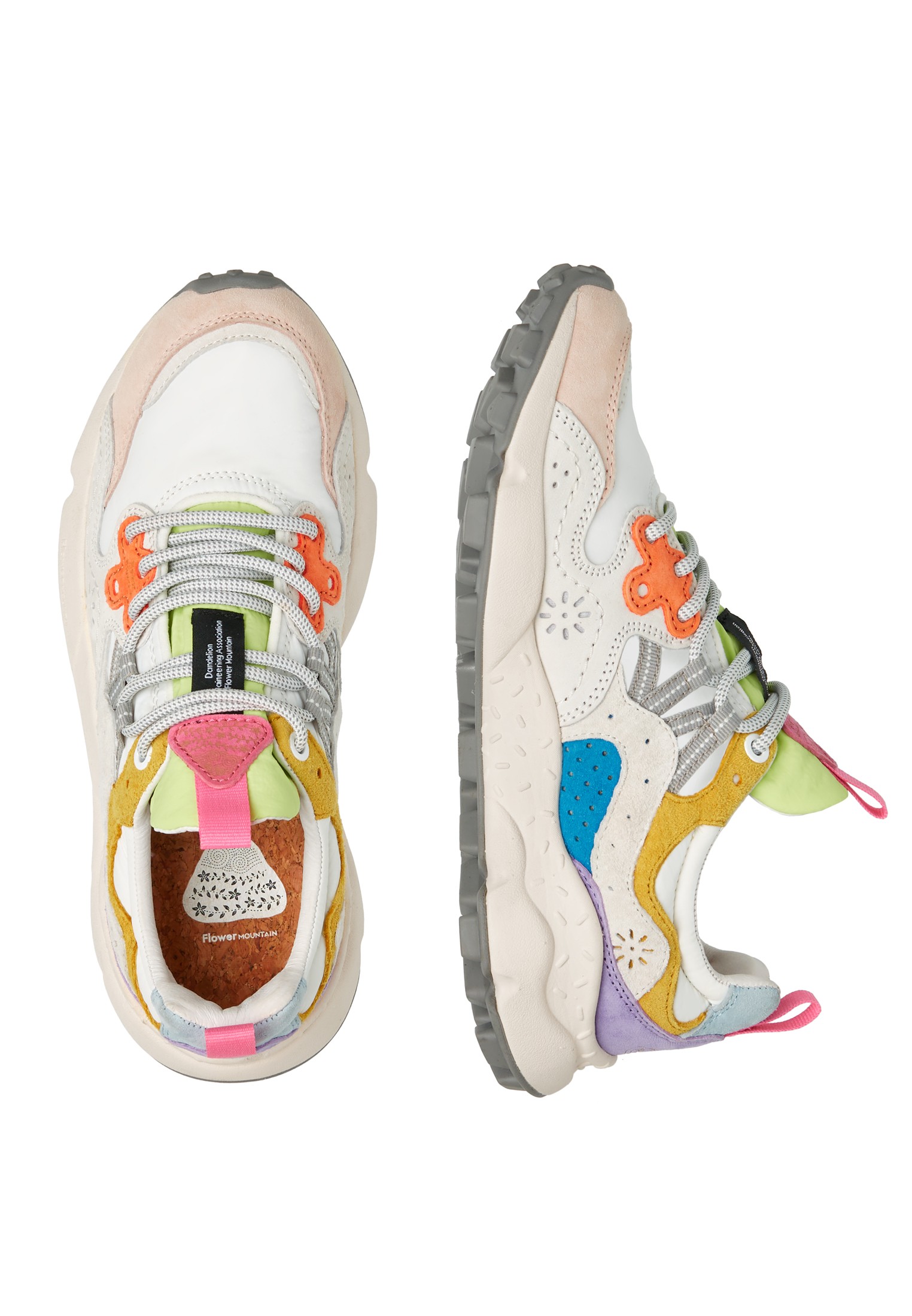 YAMANO 3 WOMAN - Suede and technical fabric sneakers - White-Pink