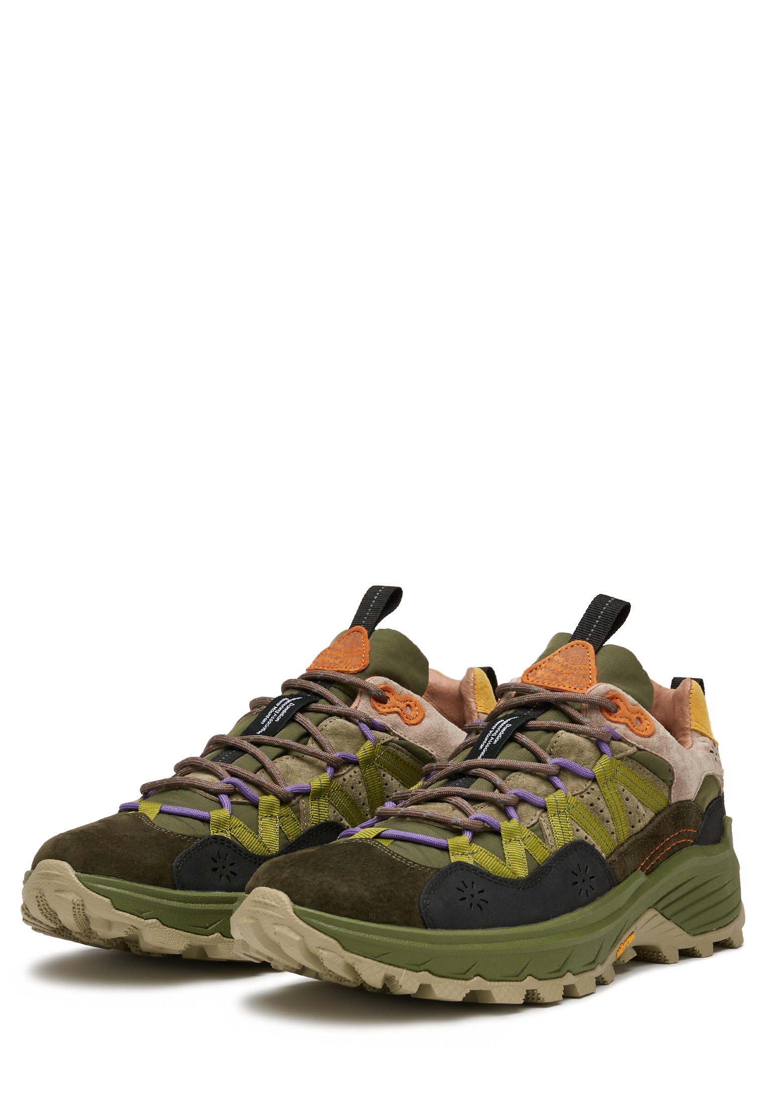 IWANO MAN - Suede and technical fabric sneakers - Dark green